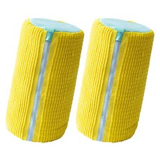 JLIFE 蓬鬆超細纖維運動鞋洗衣袋, 2個, 黃色