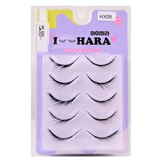 아이하라 쁘띠업 속눈썹 2p x 5개 + 글루 세트 HX09, 블랙, 1세트