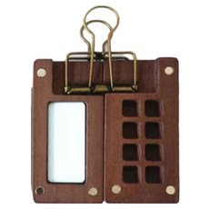 Clover商社 便攜式迷你調色盤 原木棕色, 8格, 1個