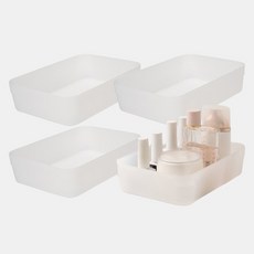 Jeepsaram 隔板抽屜整理盒, 半透明, 4個