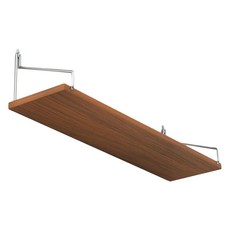 JLIFE Monday 簡約金屬實木層架 + 魔力無痕貼 2入組, 胡桃木色(層架), 1層