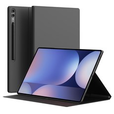 아라리 마그네틱 마이폴리오 S펜수납 슬림 태블릿 PC 케이스, 블랙, 1개