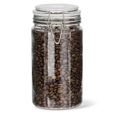 미르코리아 투명패킹 슬림 원통형 밀폐 유리병, 1.2L, 1개