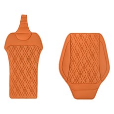 River Fox 車用菱格紋PU皮革坐墊+靠背墊套組, 橘色, 1套