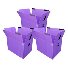 광동 손베임 방지 벨크로형 이사박스, 보라색, 3개