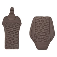 River Fox 車用菱格紋PU皮革坐墊+靠背墊套組, 摩卡棕, 1套