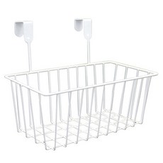 JLIFE 多斯懸掛式鐵製收納籃, 白色, 1個