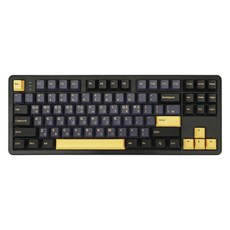 큐센 풀윤활 가스켓 유무선 기계식 키보드, 블랙, QSENN Q87 PBT, 저소음 바다소금축