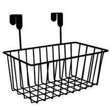 JLIFE Dos懸掛式鐵製收納籃, 黑色, 1個