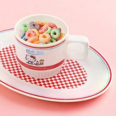 보프렌즈 헬로키티 빈티지 1인 브런치세트 2p, 혼합색상, 컵 + 플레이트, 1세트