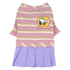 Peanuts 史努比狗狗 Parisdog 復古大愛心連身裙, 1個, 粉紅色