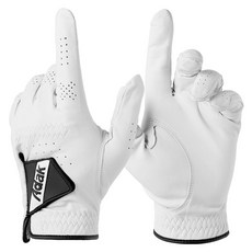 adak 女款揮桿節奏感測功能性羊皮高爾夫手套 雙手用, 黑色, 1組