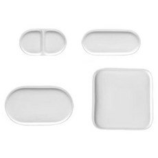 摩登北歐風簡約餐盤4件組 YJ651, 1套, 白色, A + B + C + D