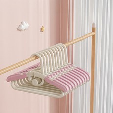 UNIATHOME 兒童用多用途防滑長度可調衣架, 櫻花粉, 10個