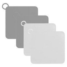 matbeolilife 矽膠方形排水口蓋 2款 x 2入組, 1套, 白色, 灰色