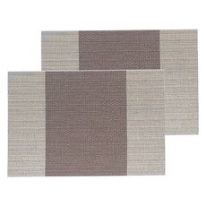 엘라라 방수 사각 테이블 식탁 매트, 세로브라운, 2개, 45 x 30 cm