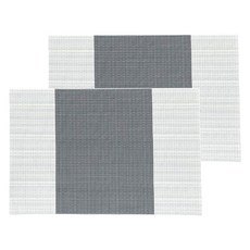 엘라라 방수 사각 테이블 식탁 매트, 세로그레이, 2개, 45 x 30 cm