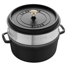 staub Cocotte 蒸鍋組 黑色, 1個