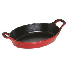 staub 橢圓形鑄鐵盤 21cm, 櫻桃紅, 1個