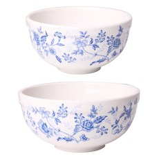經典單人餐具組, 皇家藍, 1套, 飯碗 1個 + 湯碗 1個