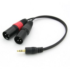 컴스 캐논 XLR M x2 to 3.5mm 변환 Y 케이블BT219, BT219-3.5스테레오-캐논숫2선, 1개