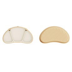 모윰 3구 디바이더 흡착 식판, 바나나, 1개