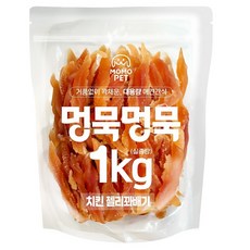 멍묵멍묵 강아지 사사미 육포 대용량 간식, 치킨젤리꽈배기, 1kg, 1개