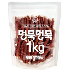 멍묵멍묵 강아지 사사미 육포 대용량 간식, 오리우유껌, 1kg, 1개