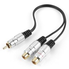 Coms RCA Y型 2線 2RCA 母x2 轉 公 連接線 NT842, 1個