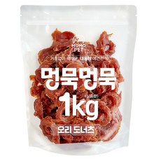 멍묵멍묵 강아지 사사미 육포 대용량 간식, 오리도너츠, 1kg, 1개
