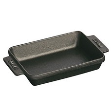 staub 長方形迷你烤盤 14*10*3cm, 黑色, 1個