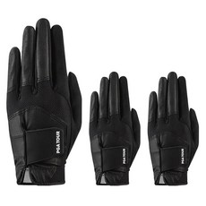 PGA TOUR 男士雨天防滑高爾夫手套 左手配戴, 黑色, 3個