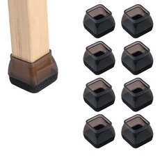 All High 傢俱桌子防滑防噪音椅腳套 黑色, 8個