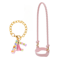 Living Ellie 隨行杯背帶 提袋 Stanley相容 矽膠提把 手柄 杯套 字母配件 裝飾套組, 1套, 單色 + F