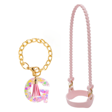 Living Alley 隨行杯背帶 提袋 Stanley相容 矽膠提把 手柄 固定座 字母配件 裝飾套組, 1套, 單一顏色 + G