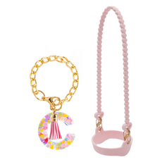 Living Ellie 隨行杯背帶 提袋 Stanley相容 矽膠提把 手柄 杯套 字母配件 裝飾套組, 1套, 單色 + C