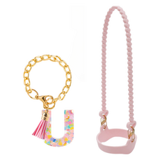 리빙엘리 텀블러 스트랩 캐리어 스탠리 호환 실리콘 손잡이 핸들 홀더 알파벳 악세사리 꾸미기 세트, 1세트