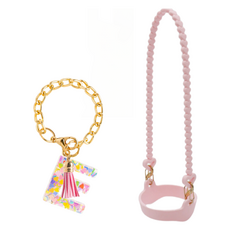 Living Ellie 隨行杯背帶 提袋 Stanley相容 矽膠提把 手柄 杯套 字母配件 裝飾套組, 1套, 單色 + E