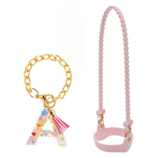 Living Ellie 隨行杯背帶 提袋 Stanley相容 矽膠提把 手柄 杯套 字母配件 裝飾套組, 1套, 單色 + A