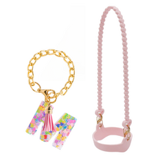 Living Ellie 隨行杯背帶 提袋 Stanley相容 矽膠提把 手柄 杯套 字母配件 裝飾套組, 1套, 單色 + M