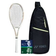 YONEX 網球拍 VCORE 100 2024 + 線 POLYTUR PRO 1.25mm 48 46 + 球袋 239BA011U 套組, 球拍(VCORE 100 (2024)), 球袋(239BA011U), BEIGE, 1套