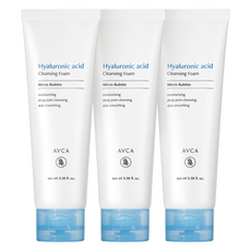 AVCA 小分子玻尿酸深層毛孔泡沫洗面乳, 100ml, 3條