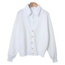 린다샵 여성용 로내브 클래식 셔츠 레이어드 브이넥 가디건 cpcd3398k4c