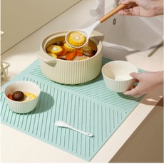 Sarasasilicon矽膠多功能瀝乾墊瀝水盤 大型, 薄荷, 一層, 1個