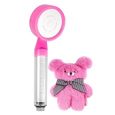 DAELIM BATH 濾芯蓮蓬頭+粉芥末熊鑰匙圈 13cm組, 1組, 粉色