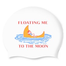 SD7 矽膠泳帽 浮月 SGL-CA544, 白色, 1個