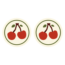 頂級圓形水果小型餐墊, L(22 x 22 cm), 2個, 1