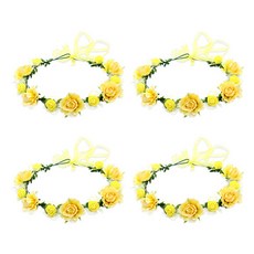 Homeflow 花園妖精攝影道具花環 4入, 黃色