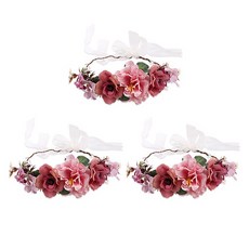 Homeflow 飄逸人造花環 自助婚禮頭飾 3入, 8號設計