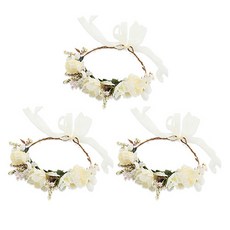 Homeflow 飄逸人造花環 自助婚禮頭飾 3入, 7號設計
